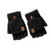 Warm Half Finger Mittens Windproof Thermal Gloves Fashion Writing Mittens  for Men