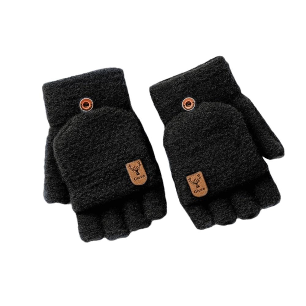Warm Half Finger Mittens Windproof Thermal Gloves Fashion Writing Mittens for Men
