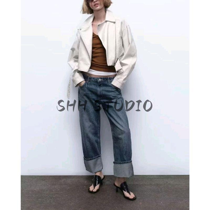 Fall New Women's Clothing Fashion Wind Lapel Long Sleeves Pu Anti-Leather Pilot Jacket Outwear 4341826