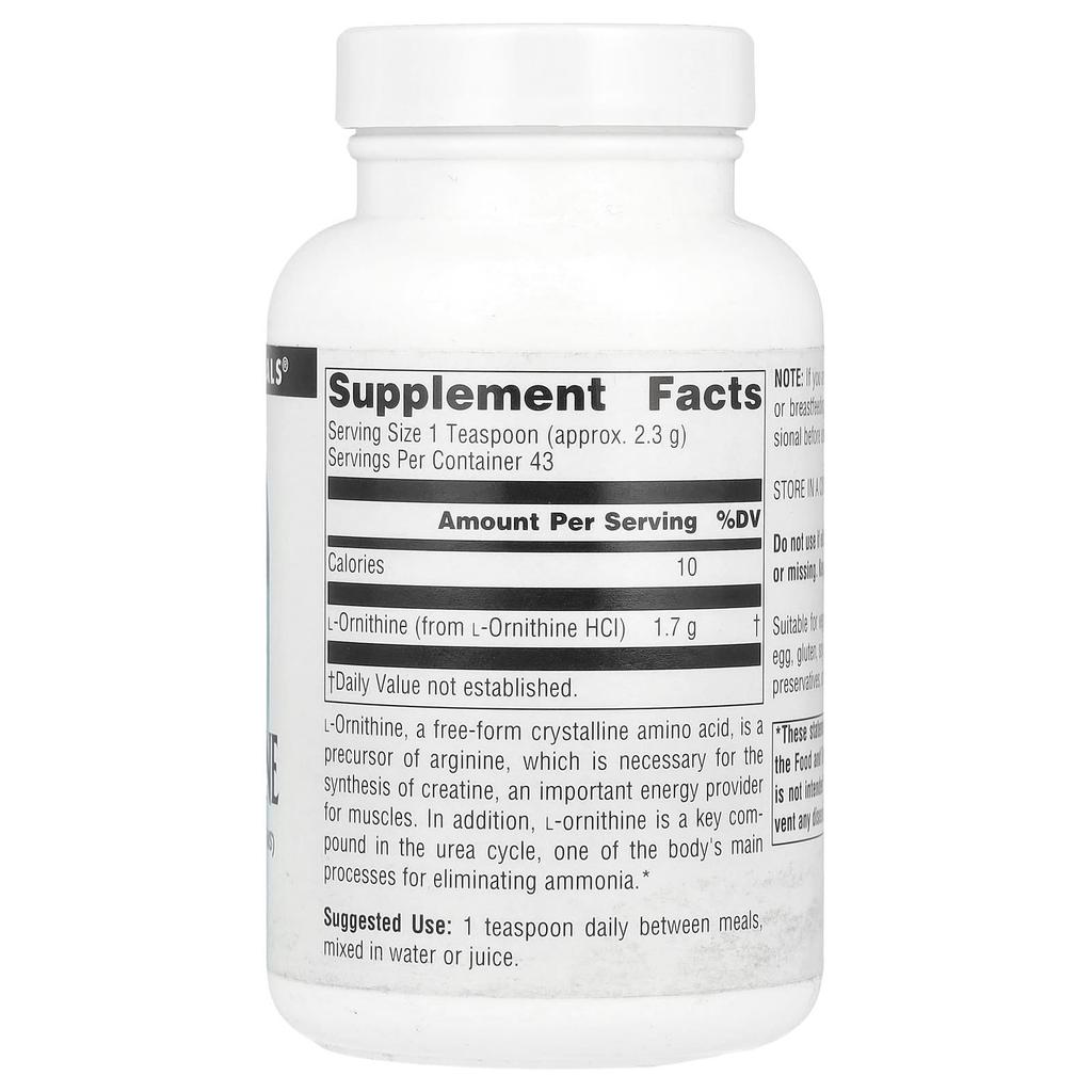 L-Ornithine Powder, 3.53 Oz (100 G)