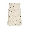 Retro Polka Dot Fungus Edge Street Contrast Low-waisted Versatile A Hem Midi Skirt Temperament Skirt