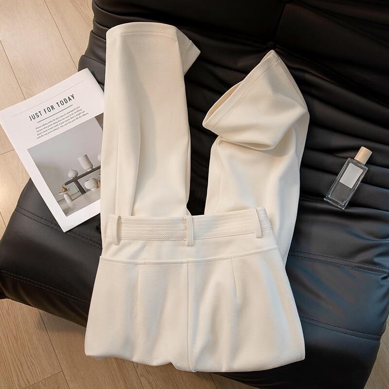 Damen High-Waist Patchwork Weitbeinige Anzughose