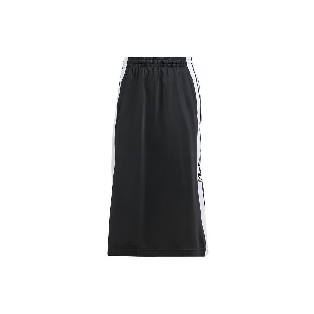 Adidas Originals Adibreak Striped Color Block Elastic Waist Casual Long Skirt Women Bottoms Black IU2527