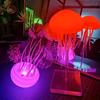 Modern Jellyfish Desk Lamps, USB Powered Adjustable Color Changing LED Night Light with PCustom olished Plastic Base, Switch Control Seascapes