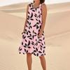 Women's Casual Summer Floral Print Sleeveless Pocket Dress