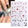 1 arkusz Ultra cienka geometria 3D nieregularna wirująca fala krowa naklejka do Manicure w stylu francuskim wzory pasków naklejka na linię paznokci