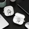Case For Samsung Galaxy Buds 2Pro 3 FE Live 3Pro 4Pro 4 Pro 2 Clear Earphone Cases Cover With Hook Cartoon Cool Stickman