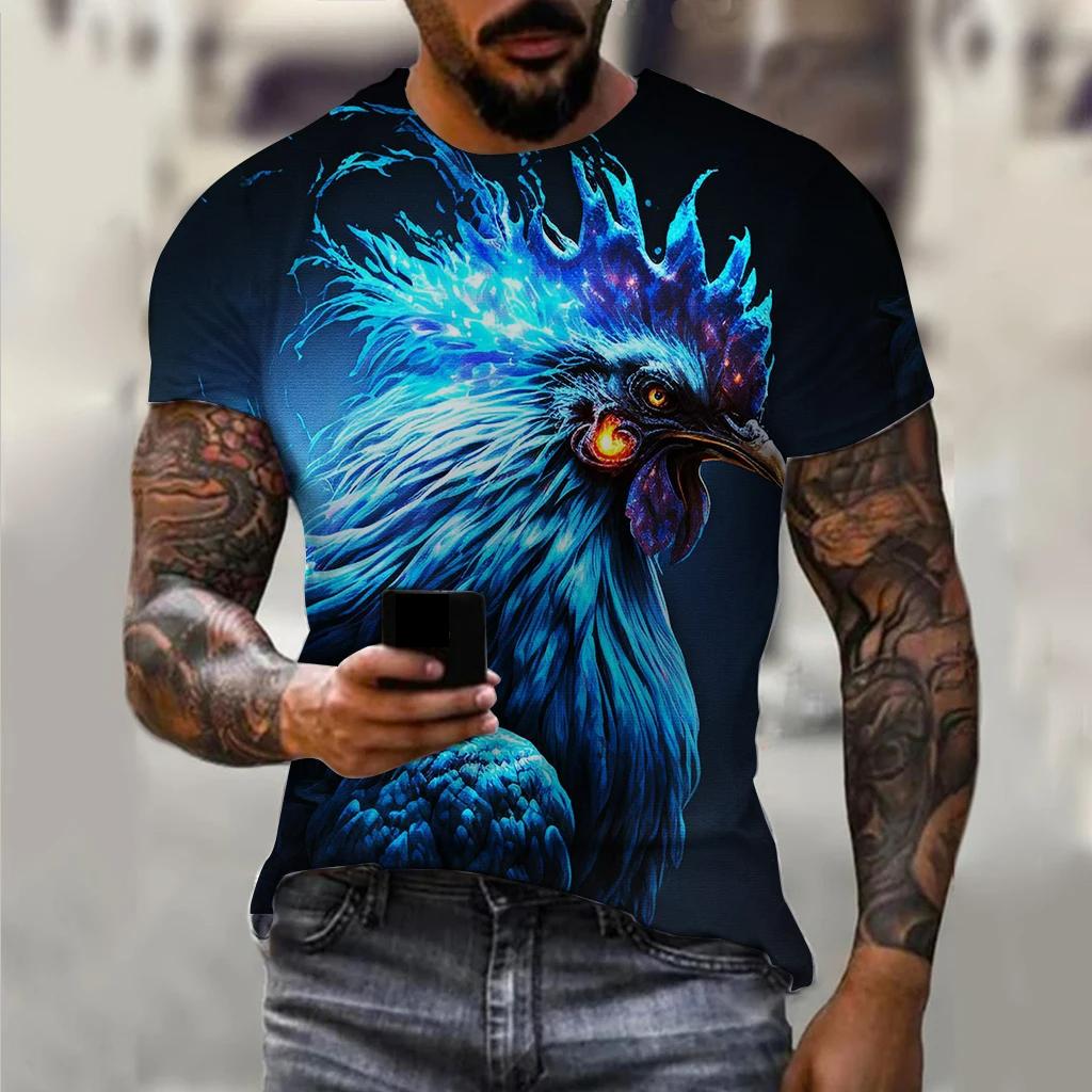 Tricou bărbați pentru bărbați Tricouri grafice cu cocoș cu animale imprimate 3D Topuri supradimensionate Tricouri cu mâneci scurte de stradă Îmbrăcăminte bărbătească de vară