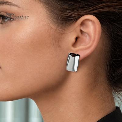 Cercei cu Design Rafinat 1 Pereche Masivi pentru Femei, Argintiu/Auriu Statement Frumoși Durabili Cercei Pendant Stud, Bijuterii Pătrate Geometrice Cadou Fermecător