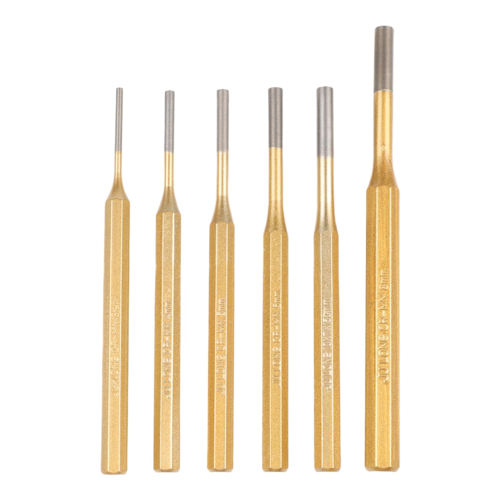 

6 Pieces Chisel Set Flat Center Punch for For stone Processing Wood Brickwork Metal Concrete with Convenient Storage
