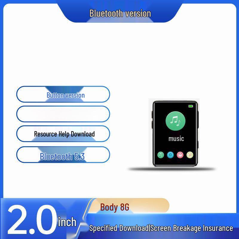 

Ультратонкий MP5 плеер с полным экраном, Wi-Fi и Bluetooth - Компактная портативная версия для студентов Internal memory + 8GB