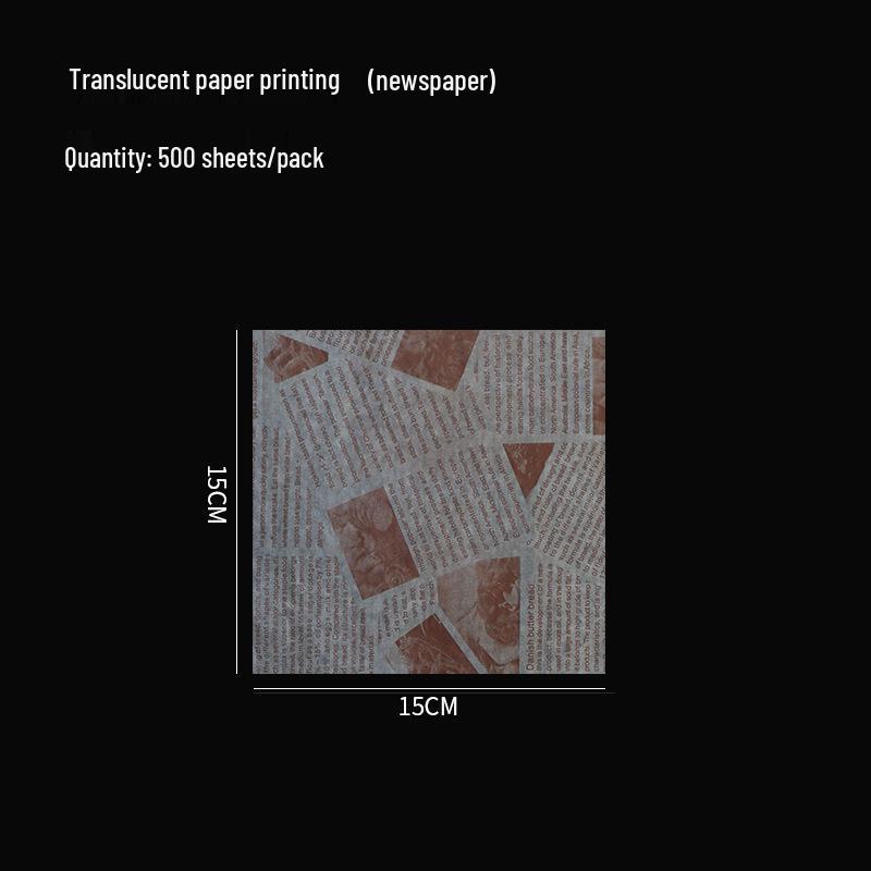 Oil-Proof Food-Grade Baking Paper: English Newspaper Design for Hamburgers and Placemat Use