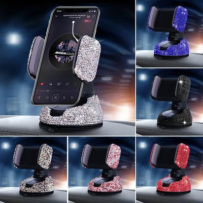 2024 Diamantový Bling Držák na telefon do auta Kamínkový Křišťálový Držák Univerzální Fit Mobilní Držák Doplňky do interiéru auta pro ženy