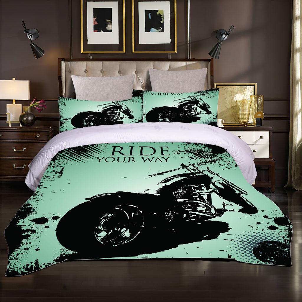 

Комплект двуспального постельного белья 3 предмета 3D Спортивный Крутой Постельный комплект с мотоциклом Пододеяльник Одеяло Одеяло Детская кровать Подарок на день рождения W90xL190cm