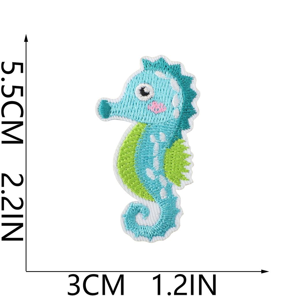Ocean Party Embroidery Cloth Sticker Cartoon Shark Dolphin Embroidery Chapter Boy Children'S Clothes Dress Up Patch Sticker Hot Sublimation