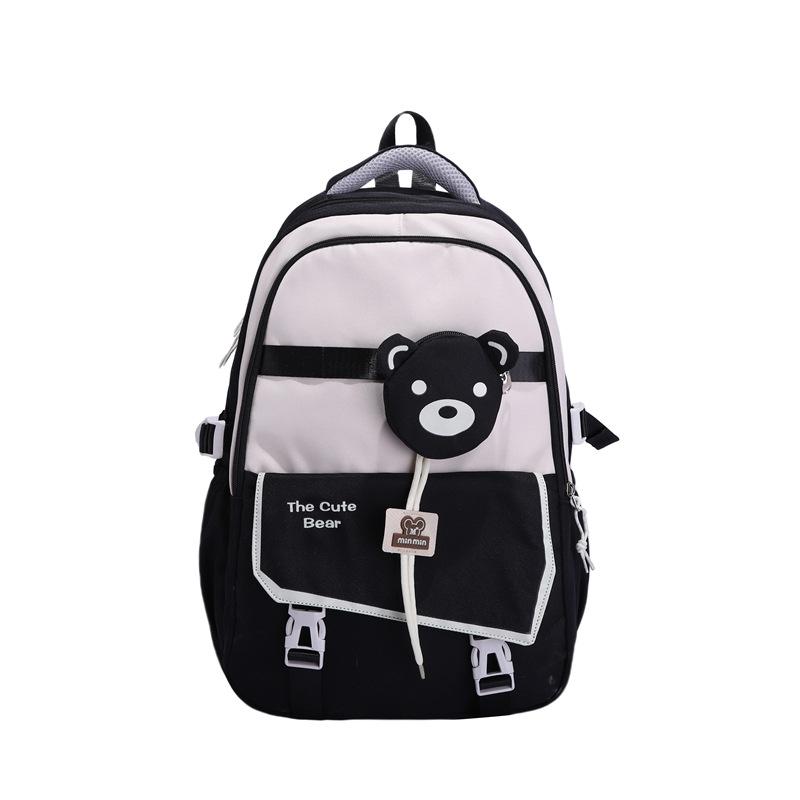 Backpack Female Student Schoolbag Large Capacity Junior High School High School Lightweight Contrasting Color Backpack Fashion