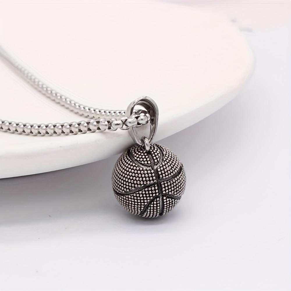 Fashion Dominant Basketball Pendant Men's Stainless Steel Basketball Necklace