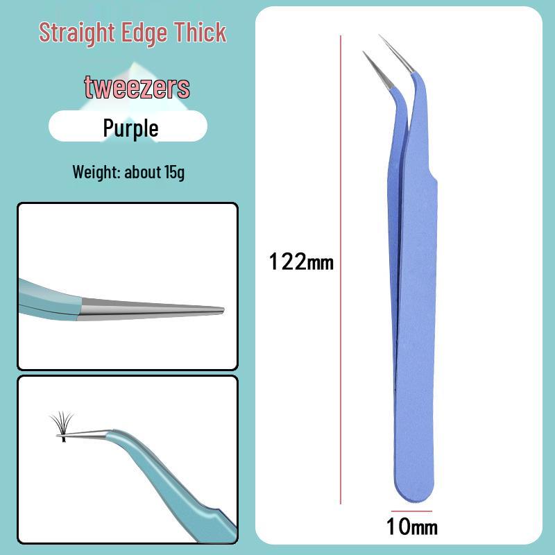 Colorful Stainless Steel Curved Tweezers for False Eyelashes and Planner Clips