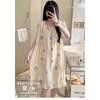 Cotton and Silk Nightgown Women's Spring, Summer and Autumn Casual Short-sleeved Large-size Printed Pajamas Summer Thin High-end Sensitive Cotton Whol