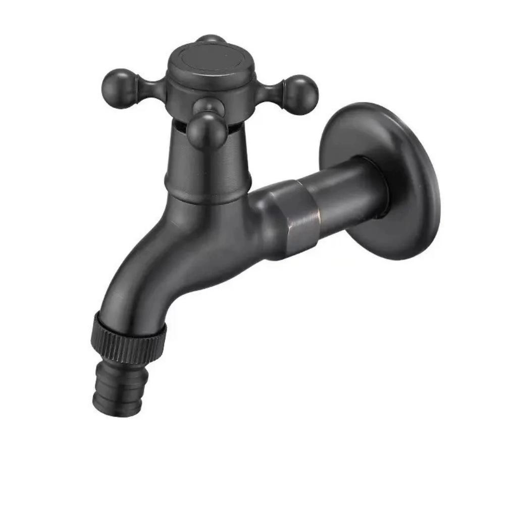 Black Washing Machine Faucet Brass Bibcock Faucet Garden Faucet Outdoor Faucet Bathroom Mop Sink Faucets  Water Taps Garden