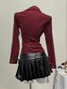 In Stock - European & American Casual Waist-Cinching Solid Color Women's Shirt