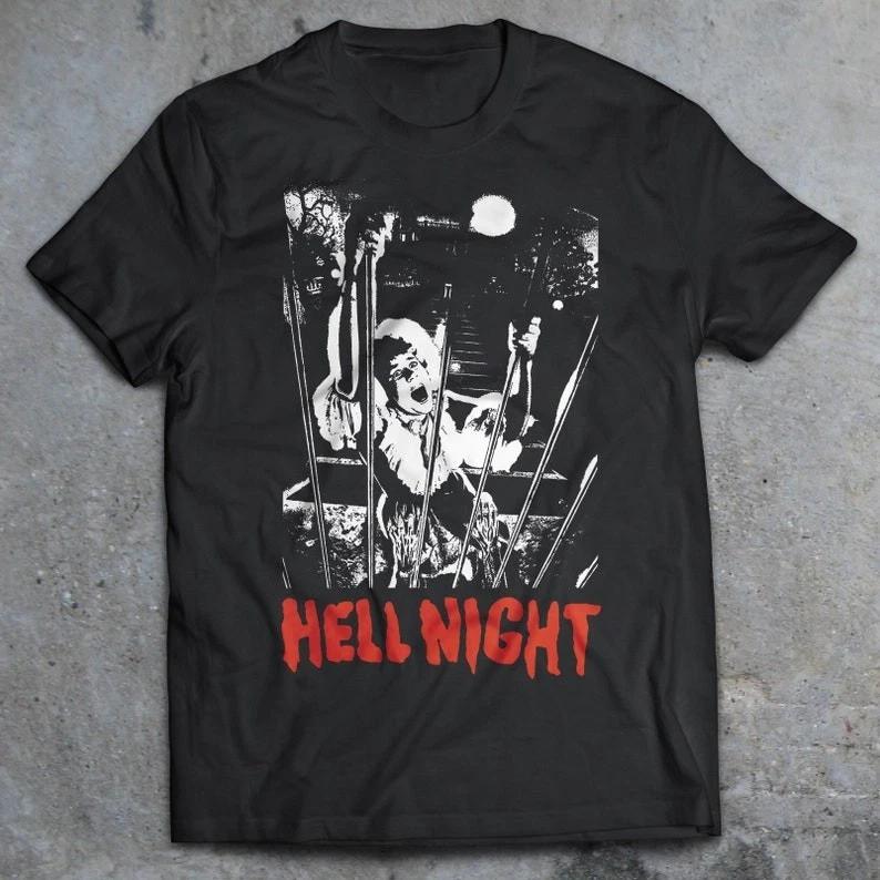 Hell's Night 1981 Movie T-shirt, 80s Horror Shirt Men's T-shirt Four Seasons Unisex Pure Cotton Casual Fashion Street Wear