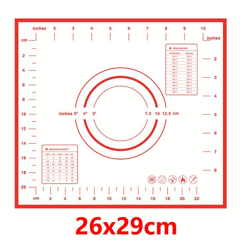 8 Size Silicone Baking Mat Reusable Nonstick Baking Sheet Thick Dough Rolling Mat with Measurements and Edge Heightening JT606