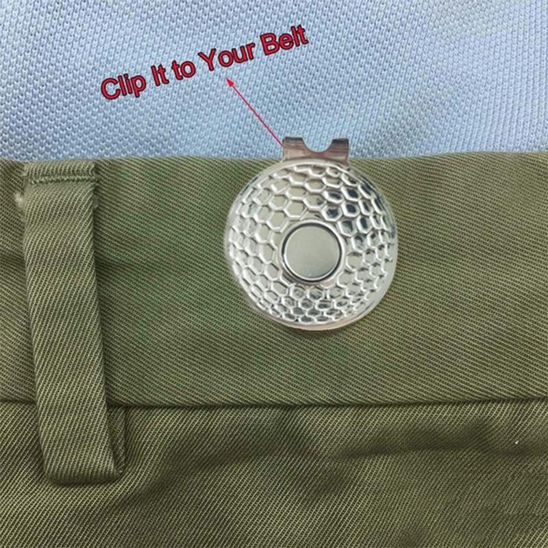 2pcs Golf Ball Marker Hat Clip Silver Durable Removable Magnetic Aiming Marker Professional Golf Training Aids Accessories