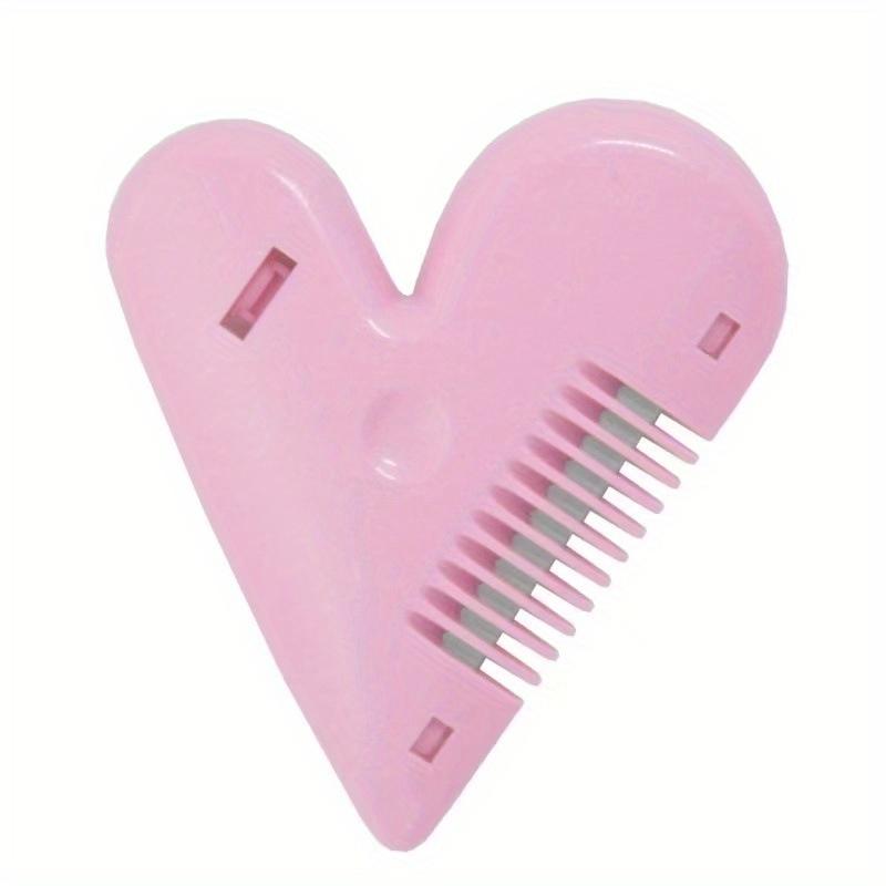 

Эргономичная розовая расческа в форме сердца с двусторонними лезвиями для прореживания, идеально подходит для длинных волос - удобная ручка, укладка длинных волос
