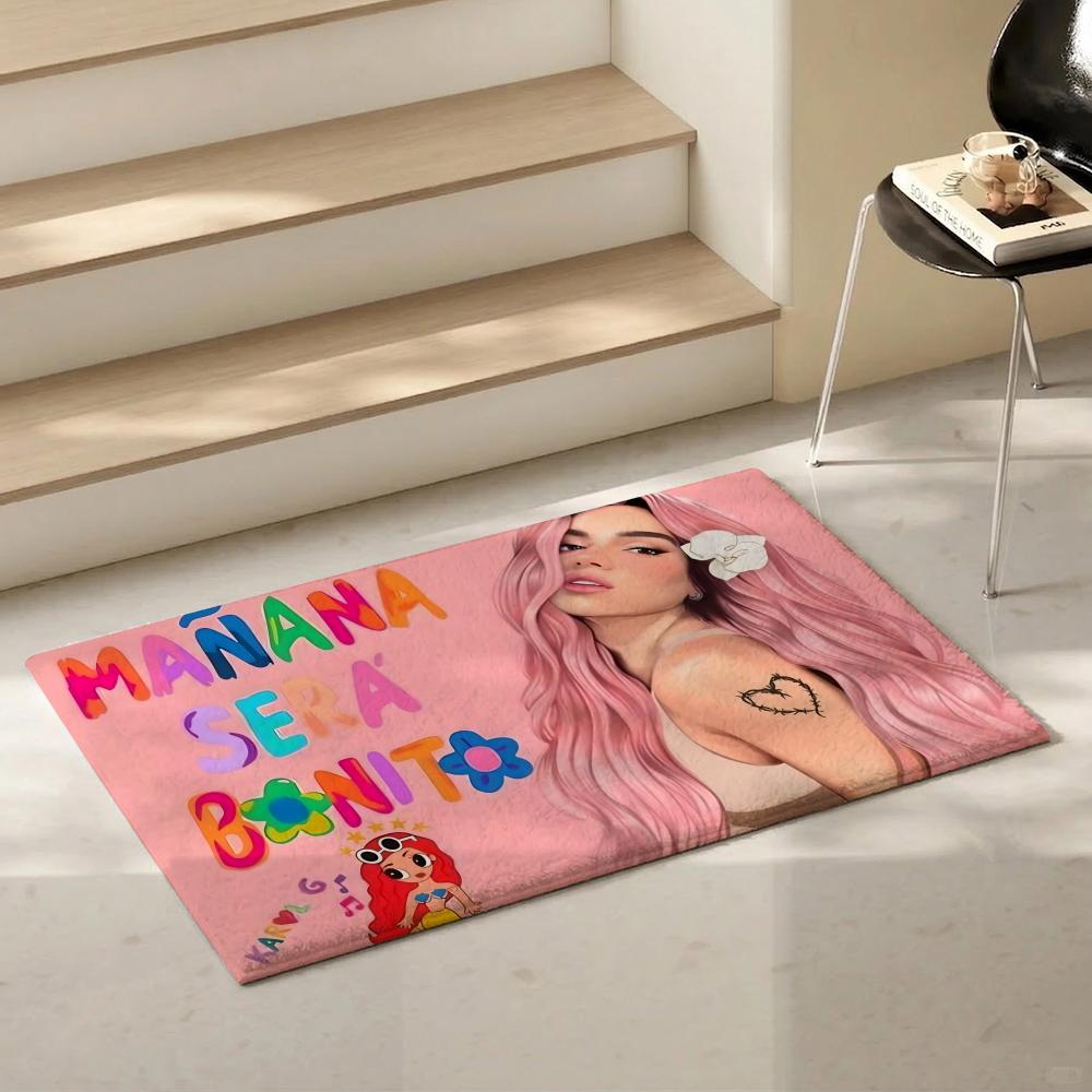 Pop Singer K-Karol GS Floor Mat Eco-Friendly Flannel Doormat Non-Slip Odorless Soft Short Plush Indoor Floor Rug