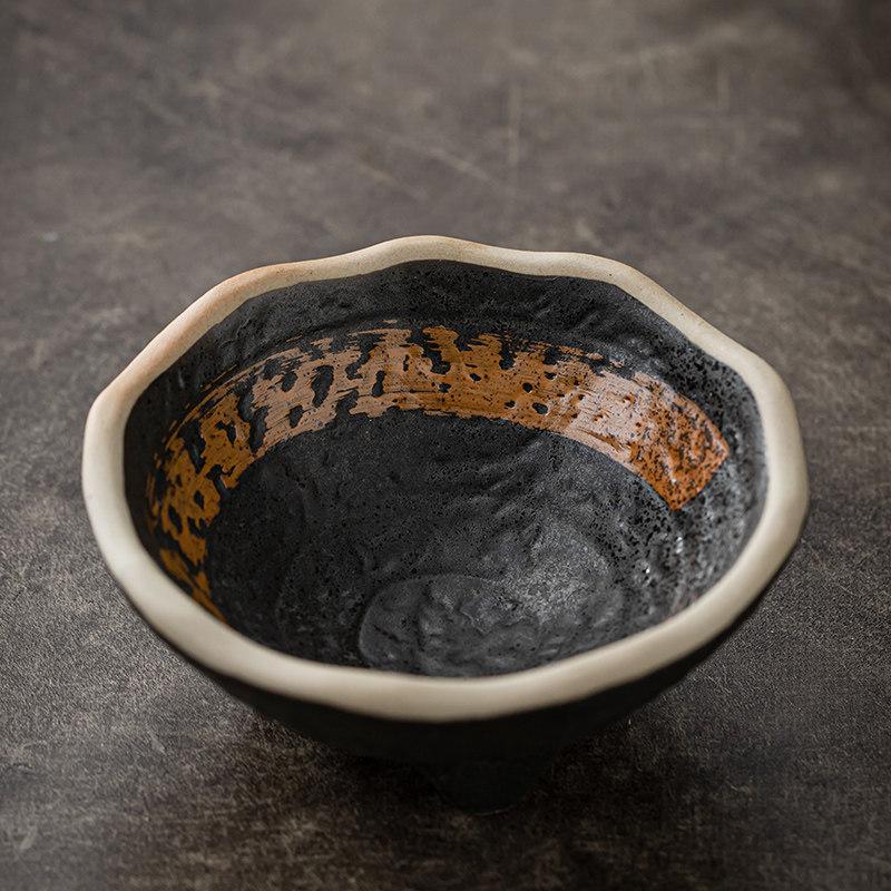 Japanese Stoneware Three-legged Bowl Tableware 7 Inches Ceramic Fruit Dessert Breakfast Snack Plate Salad Bowl Kitchen Supplies