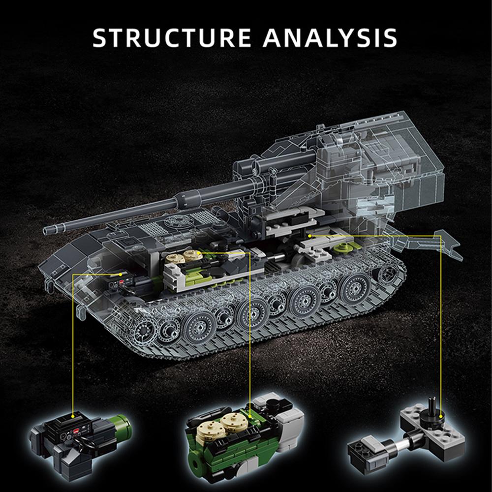 2036 PCS Carrier Vehicle Building Blocks, Heavy Tank Model, Educational Construction Toy, Compatible with Standard Bricks