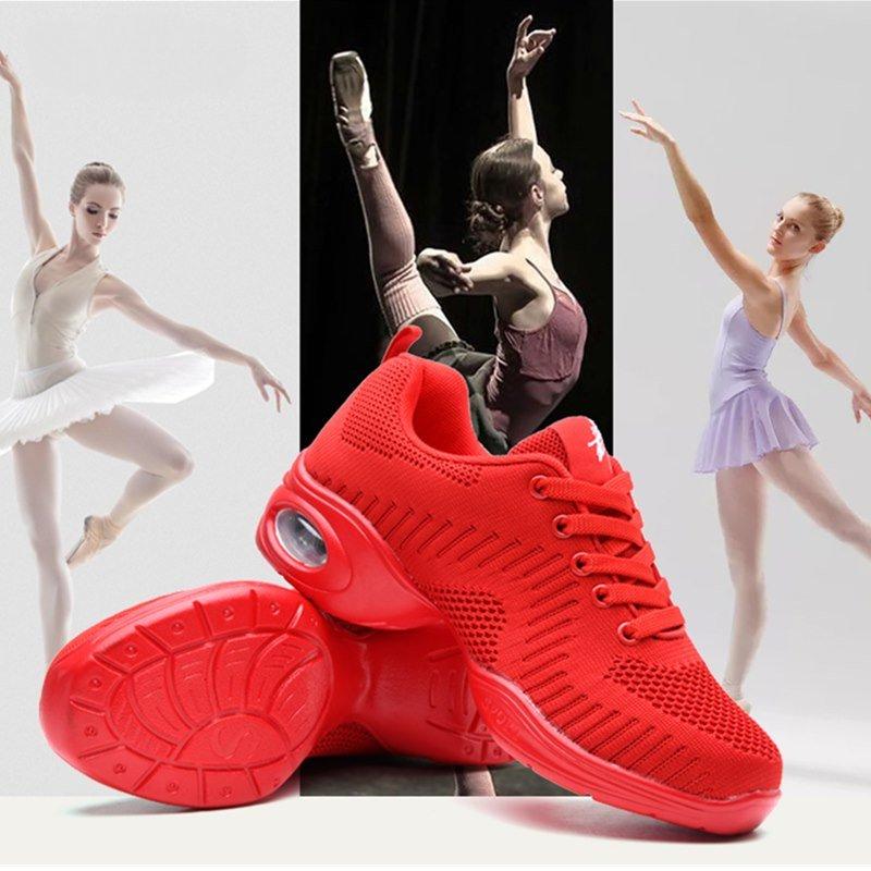 NEW Modern Dance Shoes Woven Mesh Comfortable Sneakers Women Soft Outsole Sport Breath Modern Jazz Sports Feature Shoes
