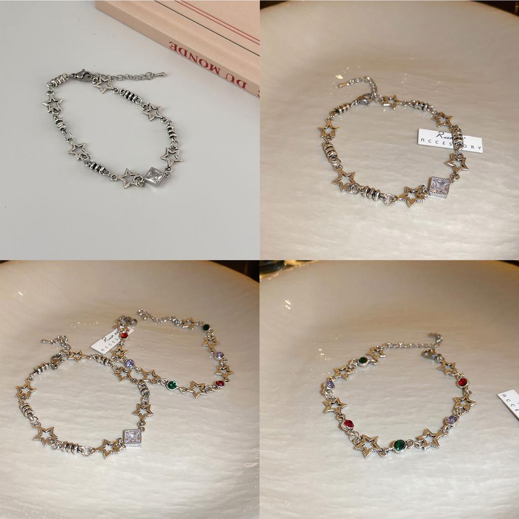 Hollow Five-pointed Star Zircon Bracelets Korean Small Jewelry Gift for Women