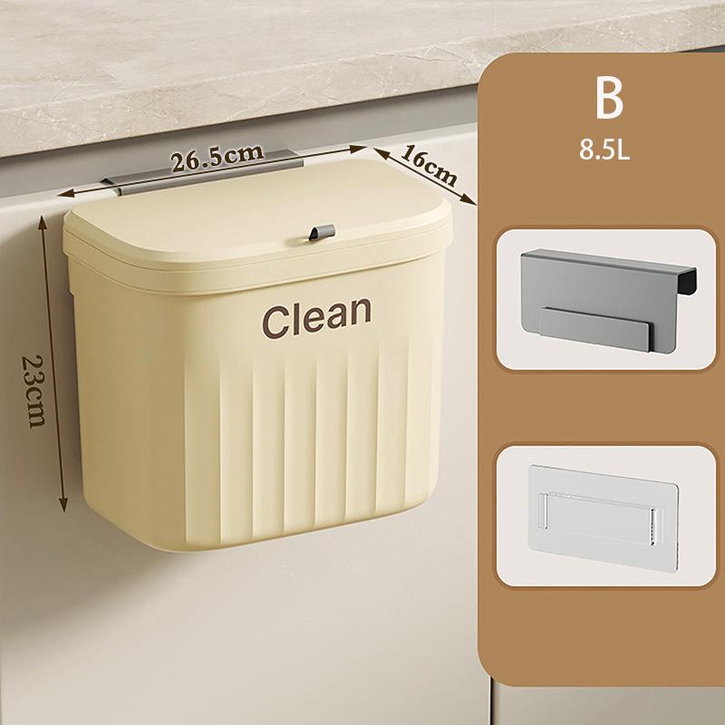 Mutfak Çöp Kutusu Duvara Monte Asılı Çöp Kutusu Kapaklı Çöp Kutusu Dolap Altı Lavabo Atık Çöp Kompost Kutusu 8.5/12L