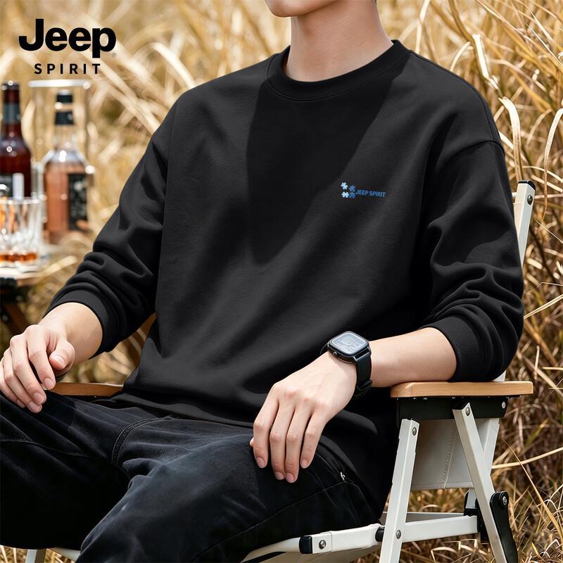 JEEP SPIRIT Men's Loose Fit Graphic Pullover Sweatshirt