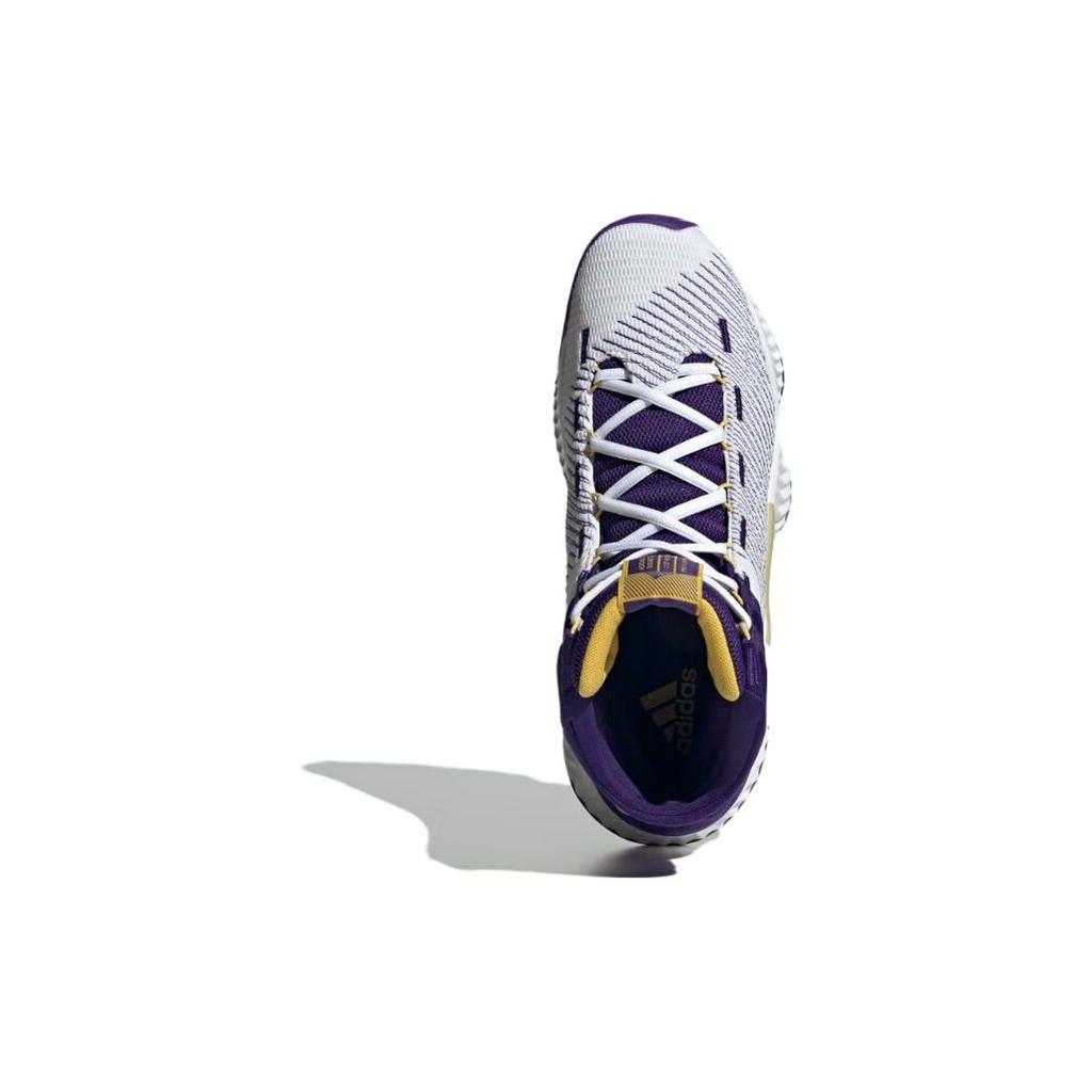 Adidas Pro Bounce 2018 Comfortable Durable Lightweight Mid-Top Basketball Shoes Unisex Sneakers White Purple IG4495