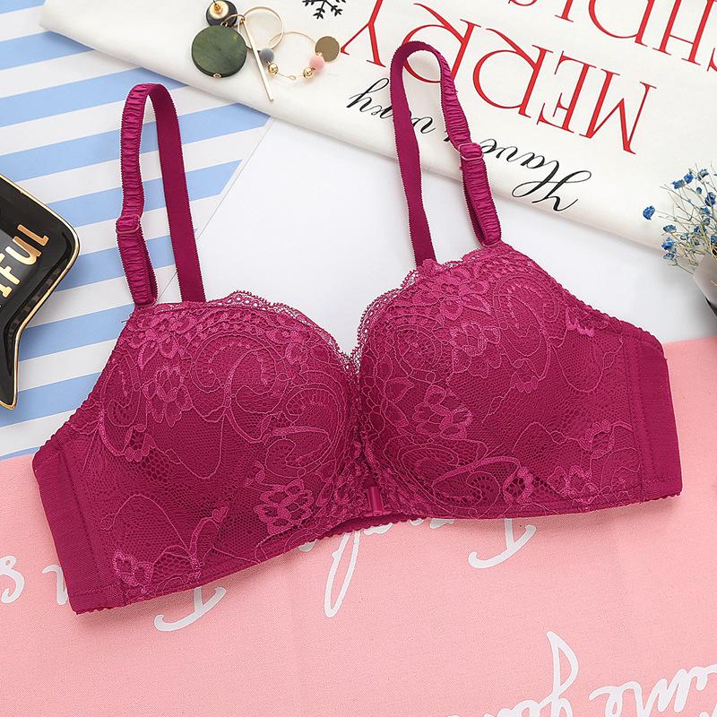 Wydarzenia Kobiety Koronkowe kwieciste biustonosze bezprzewodowe Przednie zapięcie Bielizna Bralette Regulowany biustonosz Push Up