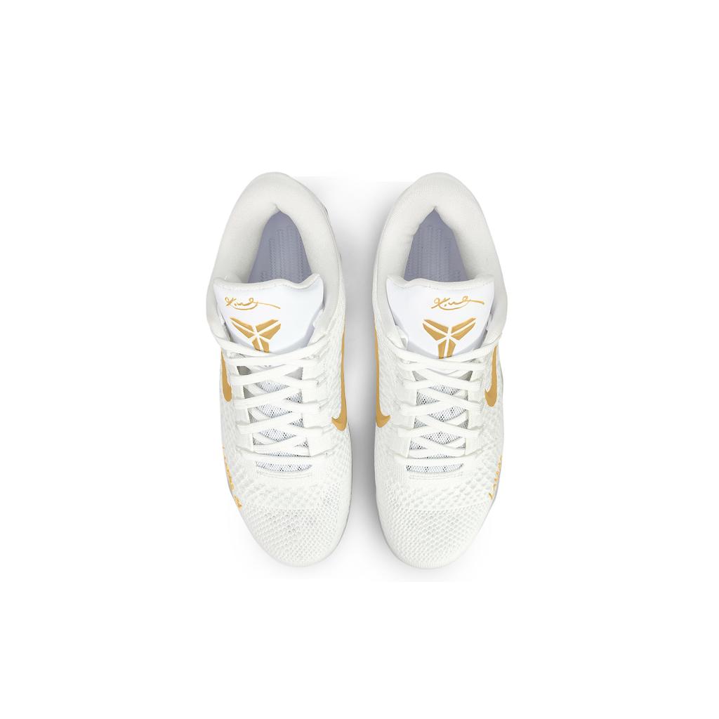 Nike Kobe 9 Tlumení Protiskluzové Odolné proti oděru Nízké Basketbalové boty Unisex Bílá Zlatá FZ7334-100(Tým501-)