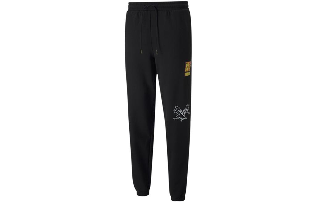 Men's Pants PUMA X BRITTO Knitted Sweatpants Men's Black Moderate Cuffed Pants