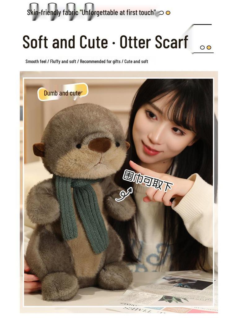 Cute Otter Plush Toy - Super Soft Hugging Pillow Doll for Girls
