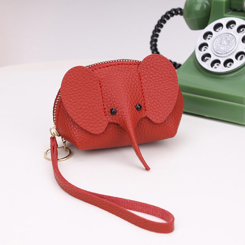 1Pcs Creative Lipstick Zipper Card Bag Cute Small Elephant Wallet Cosplay Anime Purse Elephant Japanese Bag Backpack Pendant