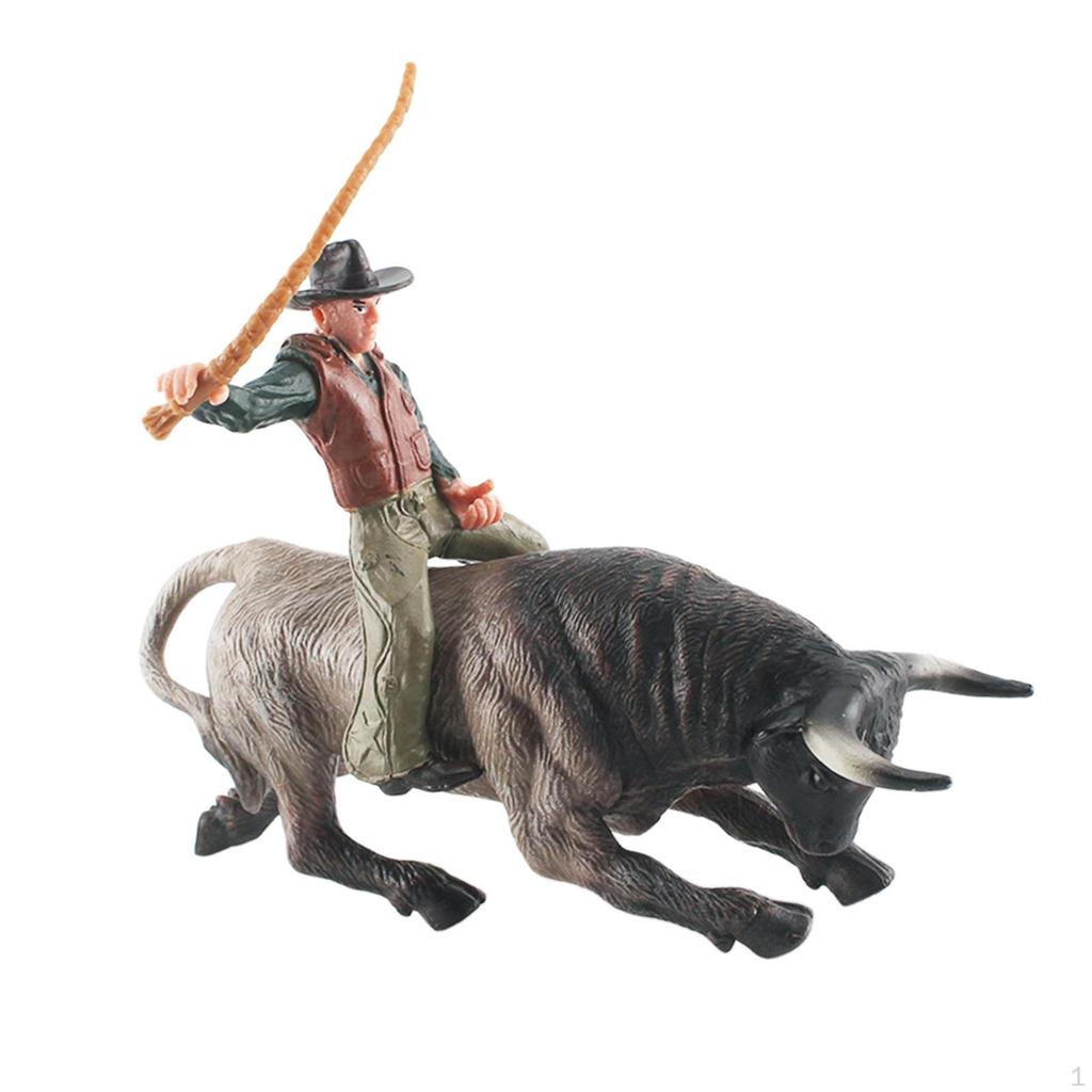 Bullfighting Figures Bull Figurine Animal Cattle Statue Micro Farm Layout Ornament