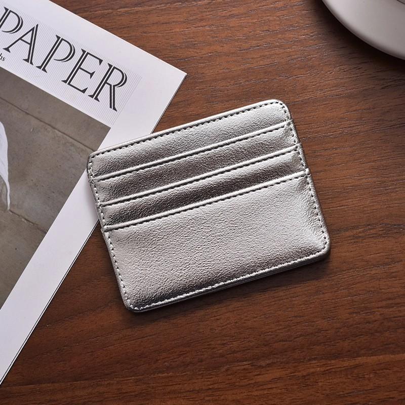 Ultraflaches PU-Leder-Kartenetui mit mehreren Fächern, leichte minimalistische Geldbörse für Männer und Frauen