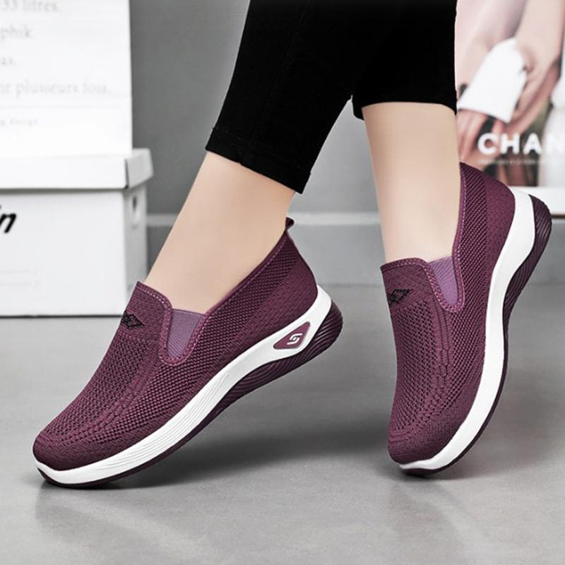 Women Daily Athletic Shoes Breathable Lightweight Athletic Shoes Slip-Resistant Flats Outside Running Walking Footwear Female Vulcanized Shoes