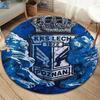 Lech Poznan Round Area Rug,Carpet Rug for Living Room Bedroom Sofa Playroom Decor,Non-slip Floor Mat