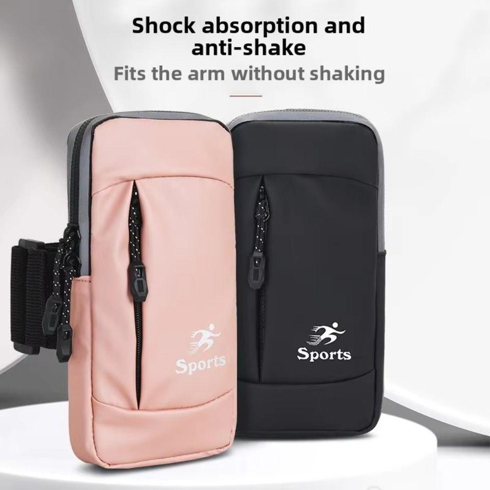 With Headphone Jack Outdoor Running Phone Holder PU Leather Jogging Bags for Phone Unisex