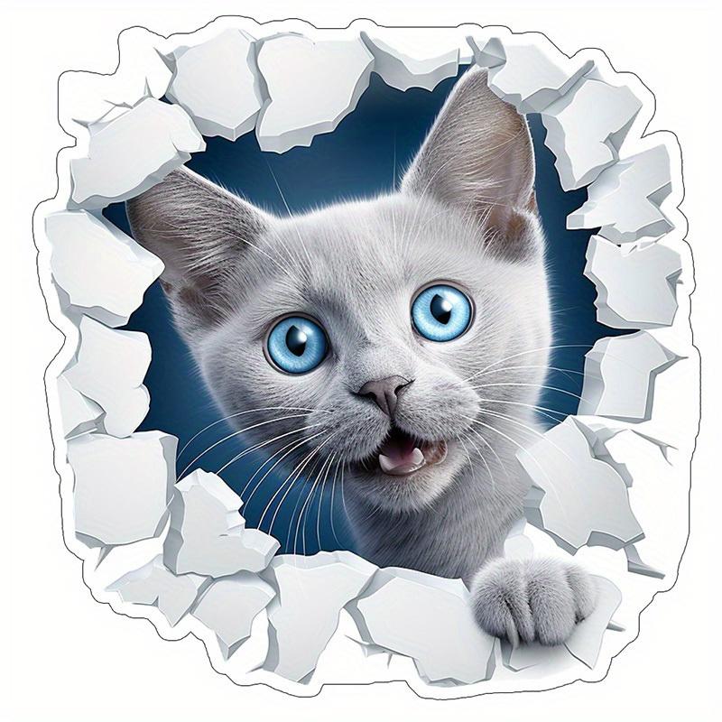 

3D Cat Car Decals Removable Vinyl Decals Scratch Covering Auto Accessories Water-Repellent Vehicle Window Bumper Body Ornament