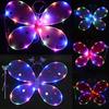 Three Piece Set LED Performance Costume Light Up Wing Sparkles Butterfly Fairy Angel Wing Girls Party Dress Up Cosplays