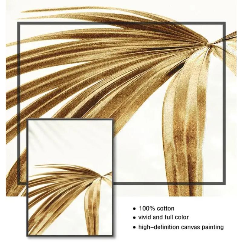 Nordisk moderne kunst Bilde Lerretsmaleri Veggkunst Golden Leaf Beach Scenery Plakat og trykk for hjemmeinnredning Stuedesign